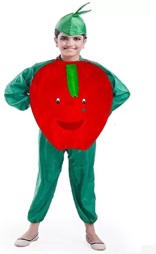 CREATIWONE Apple Smiley Fruit Cosplay Costume For Kids Girls, Boys Partys | Halloween Fruits Dress | Vegetable Costume Outfit (6-8 Years) (B0D5Y39G5F) Amazon Price History, Amazon Price Tracker