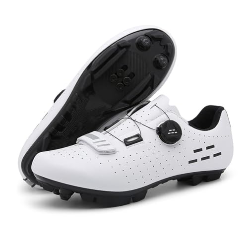 Herren & Damen Radsportschuhe Rennrad/MTB - Selbstverriegelnde SPD-System, Leichte & Atmungsaktive Fahrradschuhe mit Flacher Sohle für Straßen- & Geländeradfahren (Unisex),Bianco*Mount-39 EU Herren & Damen Radsportschuhe Rennrad/MTB - Selbstverriegelnde SPD-System, Leichte & Atmungsaktive Fahrradschuhe mit Flacher Sohle für Straßen- & Geländeradfahren (Unisex),Bianco*Mount-39 EU