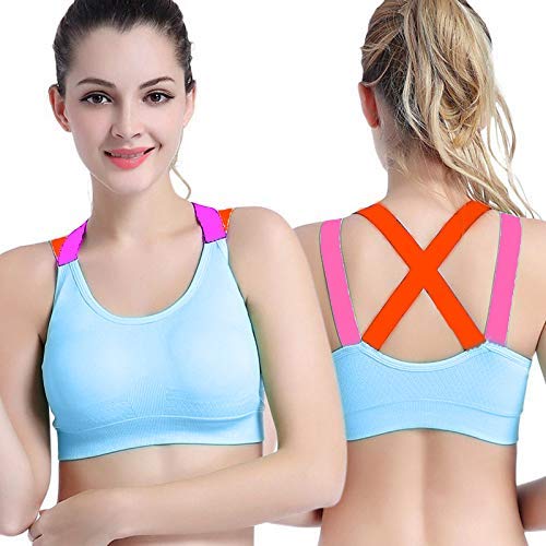 Image of Brachy Women's Fitness Yoga Push up Sports Bra Sports Non-Wired Bra for Womens Gym Running Padded Tank Top Athletic Vest Underwear Shockproof Strappy Sport Bra(Mint,30)