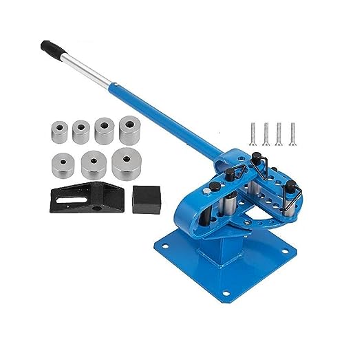 Pipe Bender YP-9 Manual Bench Steel Tube Bending Kit With 7Dies 1-3in Multifonction Compact Flat Bar Rod Brake Bends Tool For Beginnners DIY Use