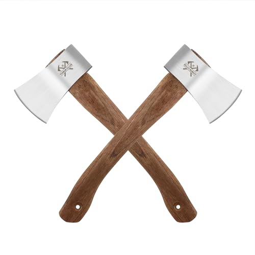 THRWCLUB Throwing Axe, 2Pack 14.5' Throwing Hatchet with High Carbon Steel & Wooden Handle, Great for Axe Throwiing Game, Competition and Recreation, Gift for Men