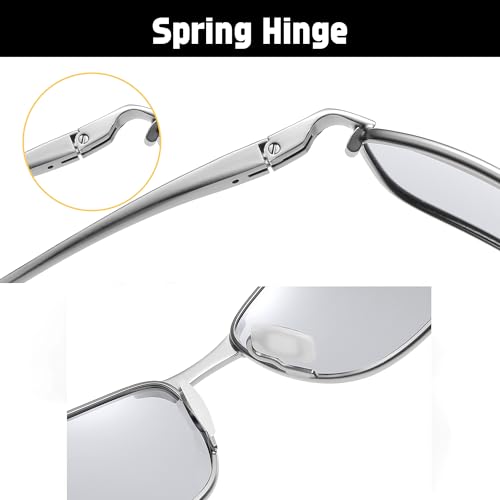 Image of FEISEDY Rectangle Polarized Square Sunglasses for Men Women B2444