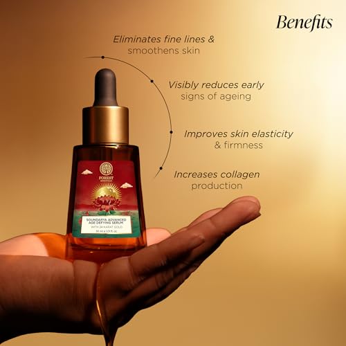 Image of Forest Essentials Soundarya Anti Ageing Serum with 24K Gold | Ayurvedic Face Serum for Clarity, Pigmentation, Firming & Toning the Skin | With Pure Gold & Herbal Extracts (Pack of 2)