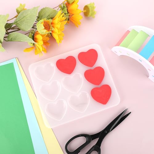 Bewudy 2 Pcs Heart Shape Resin Molds - Silicone Mould for Jewelry Making Keychain Crafting Project, White - Image 4