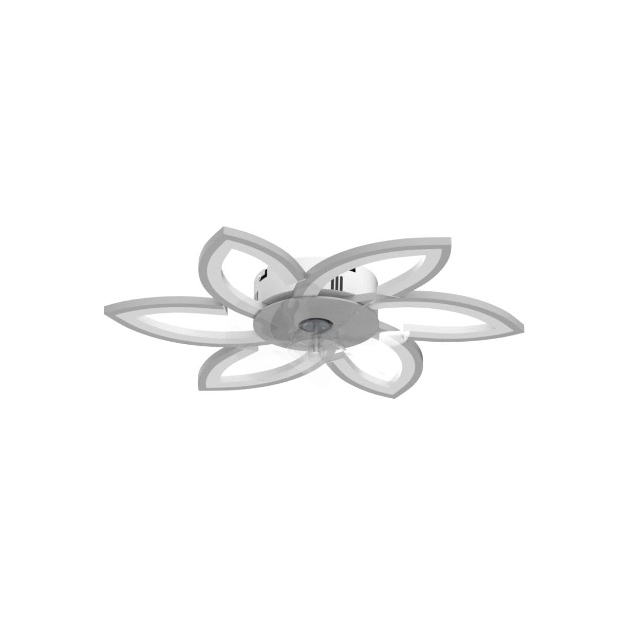 Lampadario Intelligente con Ventilatore e Controllo Alexa, Nessun WiFi Richiesto, Plafoniera con Ventilatore Design Moderno a Fiore, Lampadario Ventola per Camera da Letto, Soggiorno, Bianco