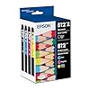 EPSON 812 DURABrite Ultra Ink – Paquete combinado de cartuchos de color negro y estándar de alta capacidad (T812XL-BCS) funciona con WorkForce Pro WF-7310, WF-7820, WF-7840, WorkForce EC-C7000