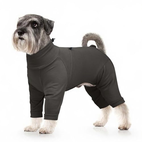 Image of Adjustable Recovery Suit for Small Dogs, Dog Pajamas, Grey, S