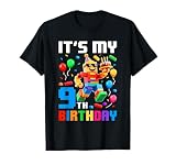 It's My 9th Birthday Building Brick 9 Years Old Boys Kids T-Shirt
