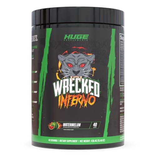 Wrecked Inferno - Thermogenic Pre Workout For Men & Women, Increase Energy, Boost Thermogenesis & Metabolism, Enhance Exercise Performance - Contains L-Citrulline, L-Carnitine, Beta-Alanine & More