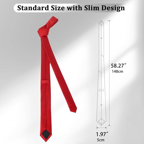 Image of Landisun Black Tie Men Women Solid Skinny Ties Slim Ties Satin Tie