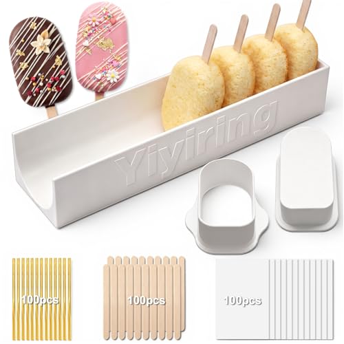 Yiyiring 3in Cakesicle Cutter with 9in Tray Cakesicle Mold Set White