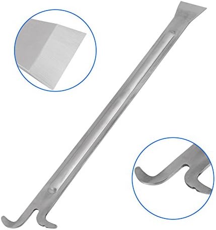Walfront Stainless Steel Beekeeping Tool 390 × 40 × 3mm/15.35 × 1.57 × 0.11" Hive Scraper for Beekeepers Flat Paint Sliver Beehive Frame Lifter and Cleaning Pry Scraper