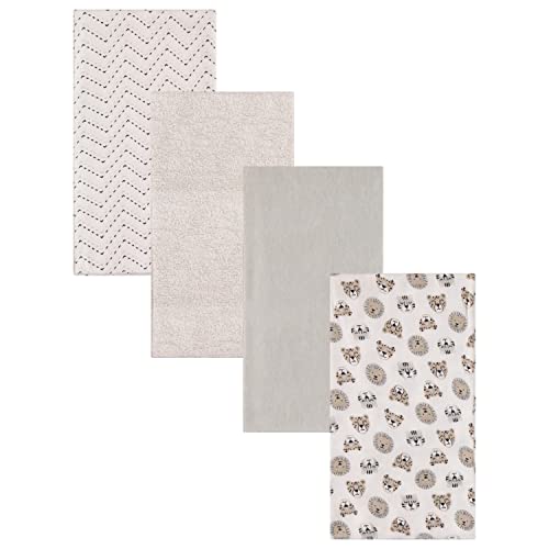 Image of Buttons and Stitches Cudlie 4 Pack Receiving Blankets, Soft Receiving Blankets for Baby Boy and Baby Girl