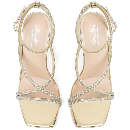 Image of Mostrin Strappy Heels for Women Square Open Toe Lace Up Heeled Sandals Ankle Strap Sexy Stiletto High Heels for Party, Prom, Dating, Wedding