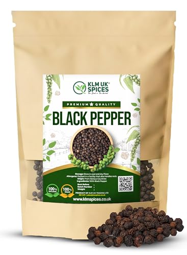 Whole Black Peppercorns Premium Quality Strong Aromatic Pepper Ideal for Grinders & Cooking Resealable Freshness Pouch (100g)