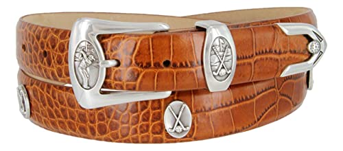 BS8642 Genuine Full-Grain Cowhide Leather Designer Golf Dress Belt 1-1/8