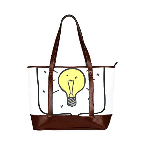 Preisvergleich Produktbild QIAOLII Lustige gelbe neue Idee Glühbirne Tote Reisetasche Umhängetasche Rucksack Große Kapazität Bedruckte Handtaschenhülle Mit Reißverschluss Oberer Griff