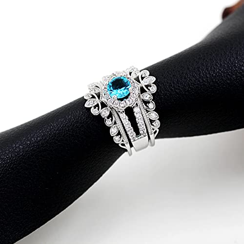 Uloveido 925 Sterling Silver Princess Crown Tiara Filigree Ring Guard Enhancer 2pcs Stack Rings Set for Women4