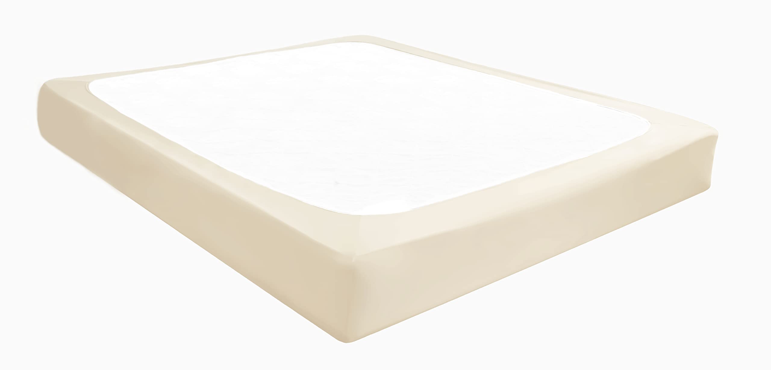 Biscaynebay Decorative Box Spring Cover Full & Full XL Size, Light Camel Luxurious Jersey Knitting Stretchy Wrap Around 4 Sides Bed Skirt for Home/Hotels, Easy Fit Wrinkle Free Machine Washable