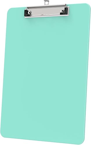 Macroclo Portapapeles de plástico verde azulado, tablero de clip de color 8.5 x 11 pulgadas para aula, estudiantes, niños, mujeres, portapapeles A4