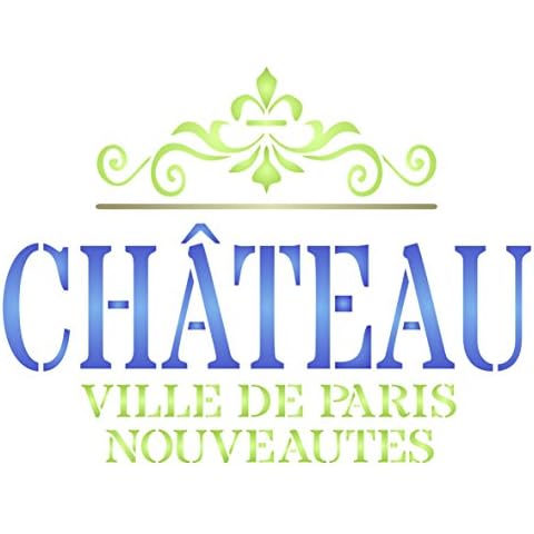 Chateau Stencil, 6 x 4.5 inch (S) - Vintage French Wine Themed Word Stencils for Painting Template Cover