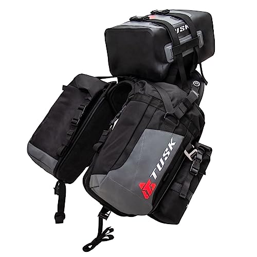 Tusk Excursion Rackless Luggage System w/ X-Small Dry Duffel & Bottle Holders Standard Heat Shield Black/Grey