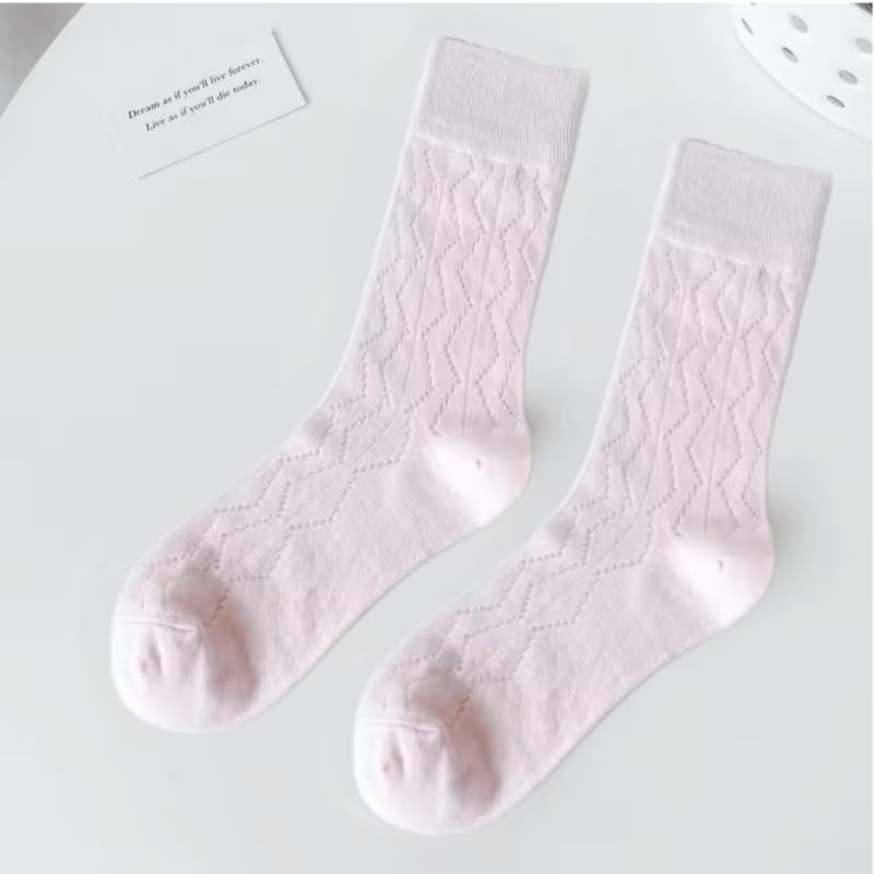 Image of Opa! Women White Lace Ruffles Socks Cottagecore Floral Frilly Sock Thin Cotton Summer Crew Socks -Soft Breathable.
