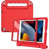 LTROP Kids Case for iPad 9th/ 8th/ 7th Generation 10.2-inch - Convertible Handle Stand, Child-Proof Case for iPad 9 8 7 Gen 10.2 Inch, Red