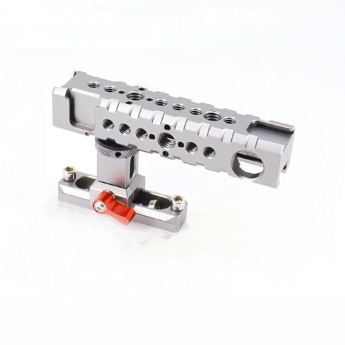 BGNing Wooden Camera Top Handle with 2 Cold Shoes for Mount DSLR Camera (Silvery)