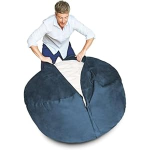5ftbluecolorgiantbeanbagchairwithfillerincludedcomfortableultrasoftlonglastingdurabledoublestitchingremovablezipperclosurecover Urban Country Home Decor 5 ft blue color giant bean bag chair with filler included comfortable ultra soft long lasting durable double stitching removable zipper closure cover urban country home decor