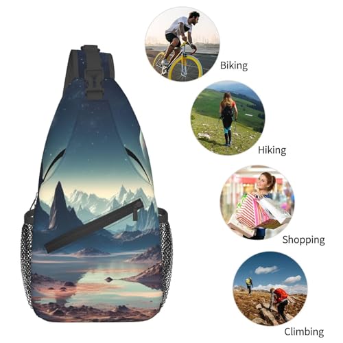 Mochila Sling para Hombre y Mujer Crossbody Alien Planet miniatura 5