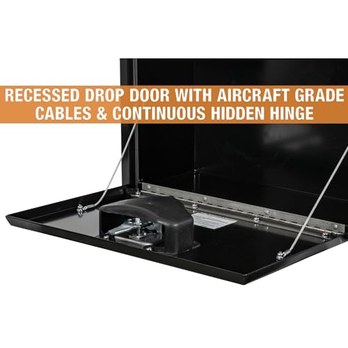 Image of Buyers Products 1703312 Black Steel Underbody Truck Tool Box - 15 x 10 x 24 Inch - Truck Bed & Underbelly RV Storage Box, Locking T-Latch, Weather-Resistant, Heavy-Duty Flatbed Job Box, Made in USA
