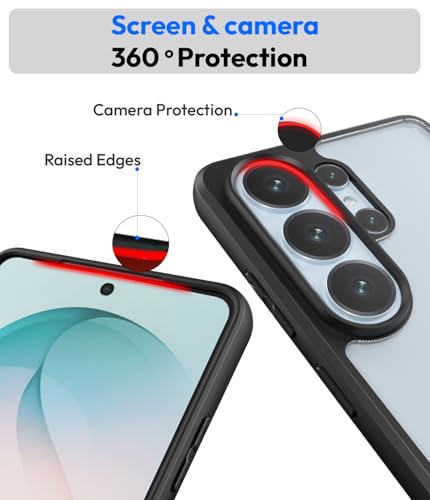 Image of KAPAVER Essential Back Cover Case Compatible with Galaxy S26 Ultra - Black (PC+TPU) (Galaxy S26 Ultra - Black)