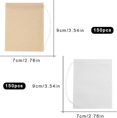 Irich 300 Pieces 70 * 90Mm Disposable Tea Filter, Drawstring Tea Bags, Filtering Effect For Loose Leaf Tea Fruit Tea Herbal Tea Spice Herbal Powder Tea Lovers #TOP1