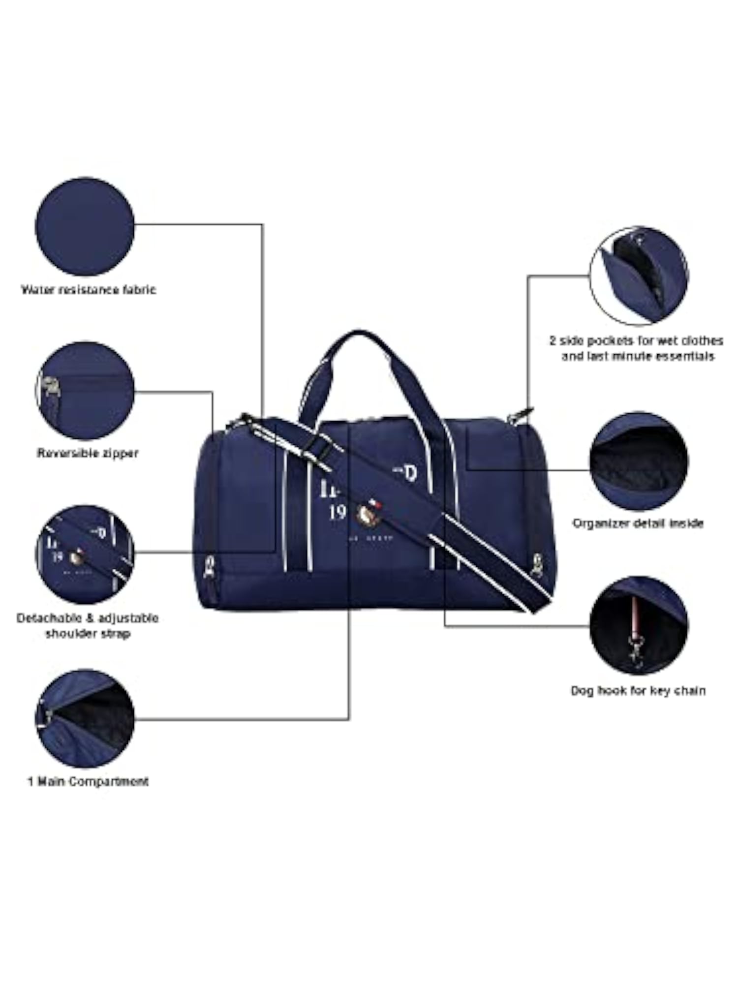 Unisex Gym Duffel Bag, 30LTR Capacity, Water-Resistant