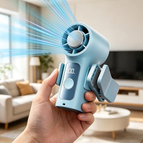 Ventilador portátil de mano usb para cochecito con pantalla led de bajo ruido 7