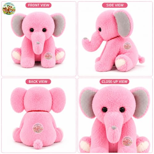 Image of Chi-Chimpu Toyss Pink Sitting Elephant Soft Toy 25cm for Kids & Baby