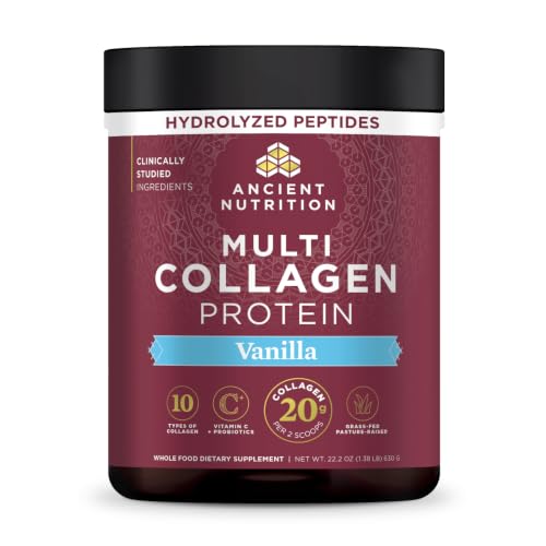 Image of Ancient Nutrition Hydrolyzed Multi Collagen Peptides Powder, Vanilla