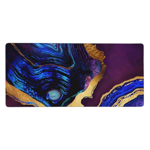 Tapis de souris grand format agate violette 40x90cm pour bureau élégant