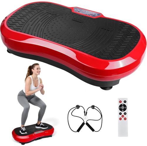 TLGREEN Vibrationsplatte Bis 180 KG,120 Stufen + 10 Trainingsprogramme, mit...