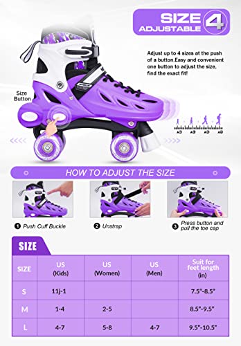 image for METROLLER Roller Skates for Girls Ages 5-8 8-12 and Boys Teens, Adjust