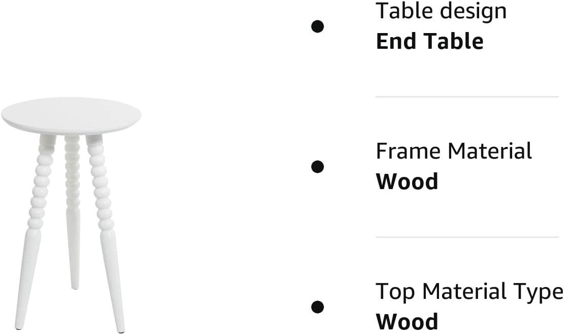Silverwood Side Table, 14 x 14 x 23 in (D x W x H), Pure White