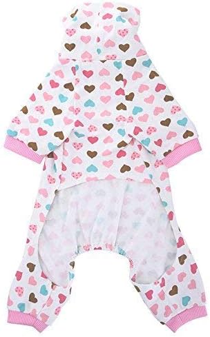 Miniatura 4 de Pijamas para perros, disfraces para interiores y exteriores, cuello alto, patrón de amor, pijamas cómodas para cachorros, camisa suave para perro,