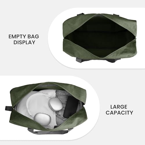 Foldable Airplane Cabin Bag Unisex Duffle Tote Bag with Shoulder Strap Lightweight Carry-on Bag With Trolley Strap (Army Green)2