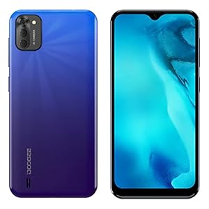 DOOGEE X93 3G Téléphone Portable Débloqué Pas Cher – 6,1 Pouces HD+ Ecran, Android 10 Smartphone Quad-Core 2 Go RAM 16 Go ROM, Caméra Triple 8MP, Dual SIM GPS 4350mAh, Déverrouiller Le Visage Bleu
