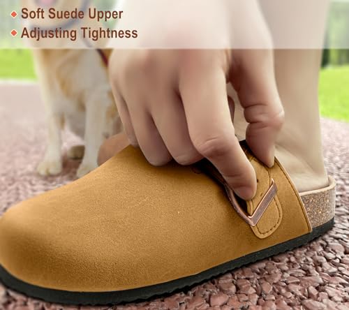 Image of BULLIANT Women Mules Clogs-Memory Foam Cushioned Cork Footbed-Fleece Lined | Unisex | Adjustable Fit | Memory Foam Cushioning | Wet-Resistant PU Shoes for Nurses & Housekeepers