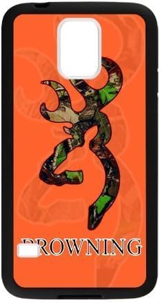 Orange Background Browning Cutter Camo Custom Case Cover of Samsung Galaxy S5 (L