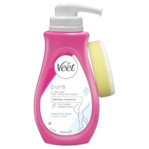 Veet Pure In Shower Hair Removal Cream for Sensitive Skin 400ml
