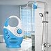 ASHATA AM FM Shower Radio Built in Speaker, Adjustable Volume, Portable Hanging Bathroom Radio with Rotating Knob for Easy Tuning