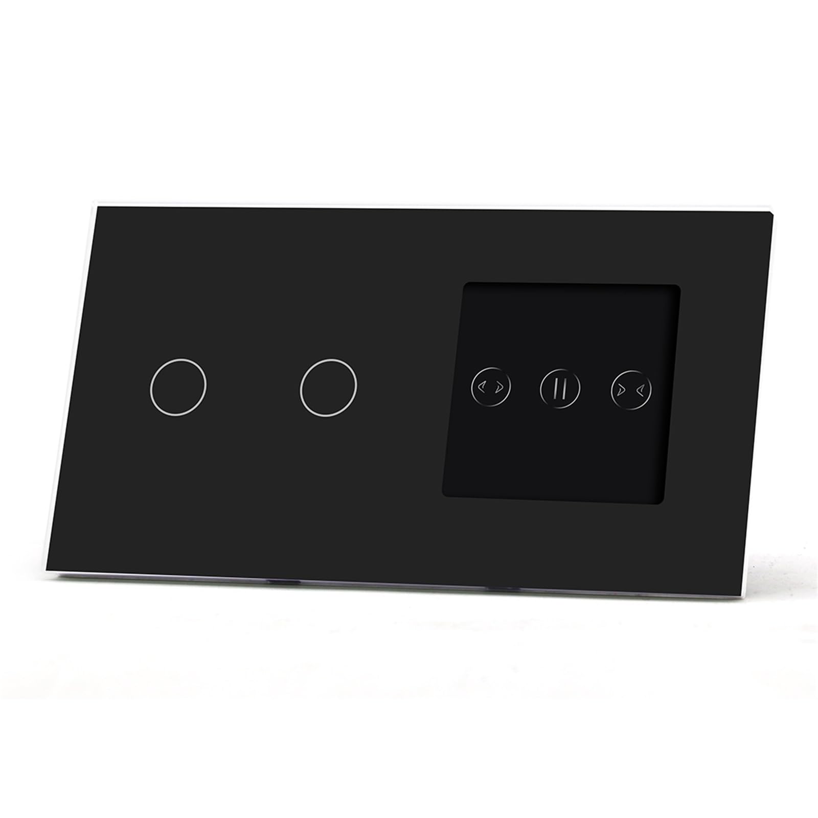 Interruttore Tapparelle WiFi, Interruttore tattile Smart WiFi con Tenda Intelligente Bianco Pannello in Vetro Cristallino Smart Blind Lavoro Interruttore Tapparelle Avvolgibile WiFi(Black)